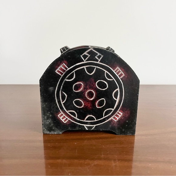 Hawaiian Sea Turtles Honu Wooden Coasters Set of Four w Etching Cork Read Notes - Picture 2 of 6